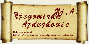 Njegomirka Azdejković vizit kartica